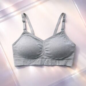NWT Auden Women Nursing Lightly Lined Seamless Bra  Light Heather Gray Large